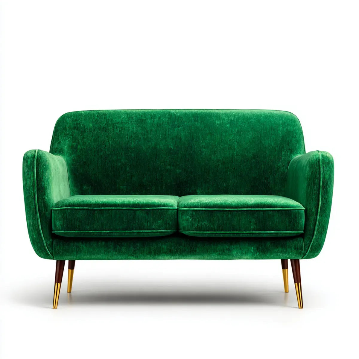 Divano 2 posti verde in velluto di poliestere 140 x 78 x 85 cm rettangolare