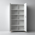 Armadio guardaroba bianco a 2 ante con 10 vani in pannello truciolare 80 x 40 x 180 cm