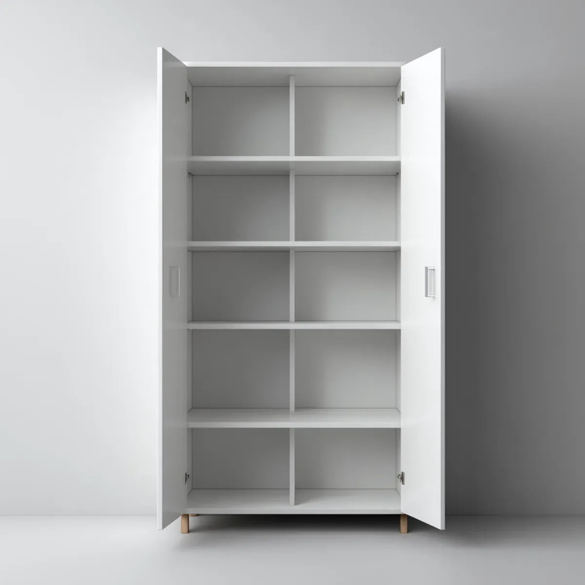 Armadio guardaroba bianco a 2 ante con 10 vani in pannello truciolare 80 x 40 x 180 cm