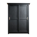 Armadio guardaroba a 2 ante scorrevoli nero in MDF rettangolare 120 x 60 x 200 cm