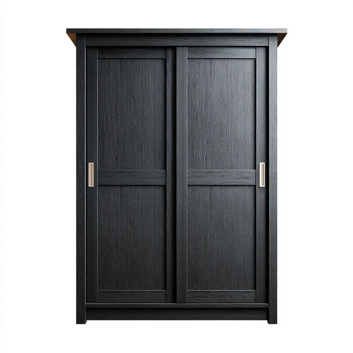 Armadio guardaroba a 2 ante scorrevoli nero in MDF rettangolare 120 x 60 x 200 cm