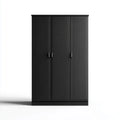 Armadio guardaroba 3 ante nero 120 x 50 x 180 cm in pannello truciolare nobilitato rettangolare