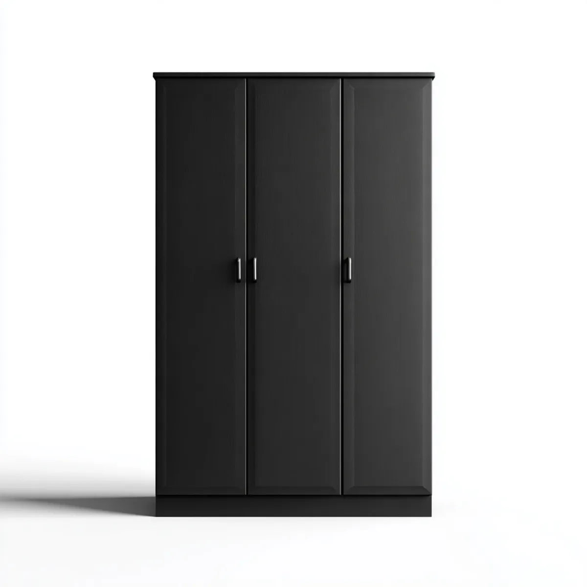 Armadio guardaroba 3 ante nero 120 x 50 x 180 cm in pannello truciolare nobilitato rettangolare